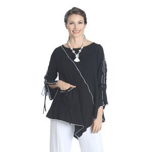 IC. Collection Pucker Crepe Pullover Blouse with Tie Sleeve